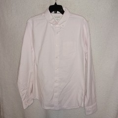 Free Assembly Shirt Men S Button Long Sleeve Oxford Pink Cotton Dress Shirt (8K)