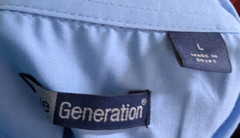Blue Generation men’s L blue stain release dress shirt NWT