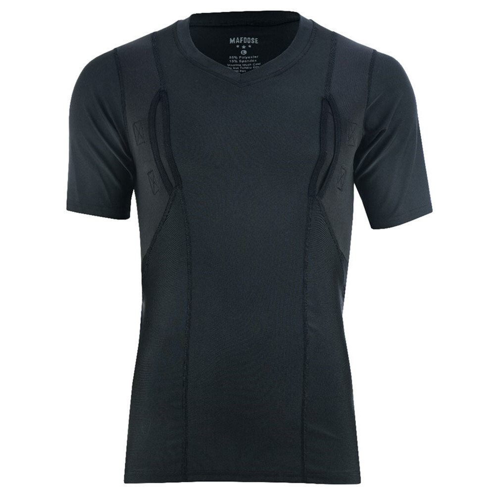 Mafoose V Neck CCW Concealed Carry Holster Shirt with Pockets Medium to 4XL