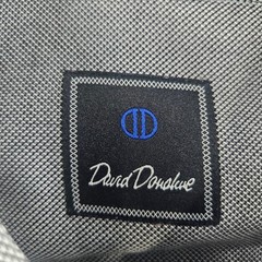David Donahue Mens Grey Micro Houndstooth Dress Shirt 17 34/35 Cotton Long Slv