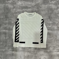 Off-White Diagonal Arrows Long Sleeve Shirt White Black Mens XS