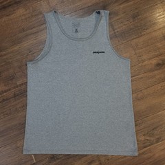 Patagonia Responsibili Tee Tank Top Mens M Gray Regular Fit Sleeveless P-6 Logo