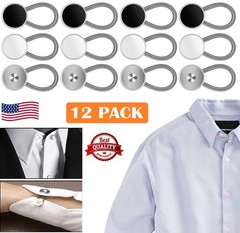 18× Metal Collar Neck Waist Extender Expander Buttons for Men Dress Shirt Pant