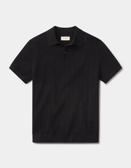 Normal Brand Robles Textured Knit Polo Black Men’s Size Medium