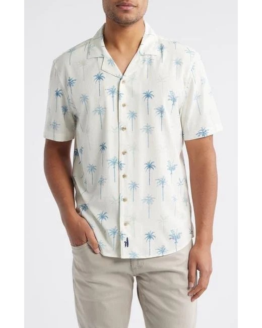 JOHNNIE-O $128 WILLIE HANGIN’ OUT SHORT SLEEVE BUTTON UP SHIRT IN IVORY SZ XL