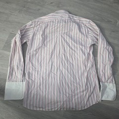 Metzler Switzerland Men’s Striped Dress Shirt French Cuff Size Large