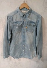 G-Star RAW Wolker Shirt L/S Restored Denim Chambray Button Up Light Blue…