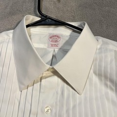 Brooks Brothers Dress Shirt Mens 17.5 34/35 White Pleated French Cuff Tuxedo