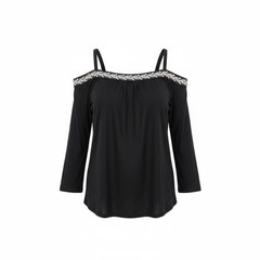 INC International Concepts Black Off-Shoulder Beaded Neck Top | Women’s PS Petit