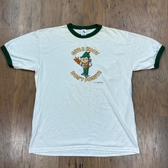 Vintage US Forest Service Shirt Men XL White Owl Hoot Pollute Graphic Ringer Y2K