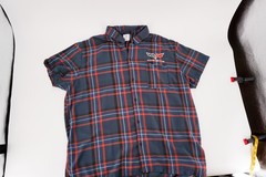 Corvette GM Official Plaid Short Sleeve Button Shirt Men’s XXL Chevrolet Logo