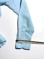 Ermenegildo Zegna 100% Linen Men’s Shirt Classic-Fit Light Blue Size 38 US S