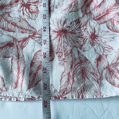 Tenth + Ocean Hawaiian Men’s L White/Coral Tropical Short Sleeve Linen Cotton