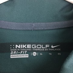 Nike Mens XL (48in Chest) Dark Green Stripe Atlantic Packaging Dri-Fit Golf Polo