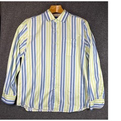 Tommy Bahama Island Modern Fit Striped Long Sleeve Hipster Shirt Men Size L EUC