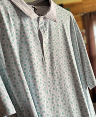 AndersonOrd Men’s Performance Golf Polo Shirt XL Aqua Polka Dot Athleisure NWT
