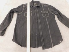 Machine Shirt Button Down Men’s XL 100% Cotton Machine Wash Pockets Snaps E114
