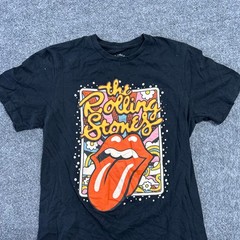 The Rolling Stones T-Shirt Mens Size S Black Graphic Band Tee Rock Tongue Logo