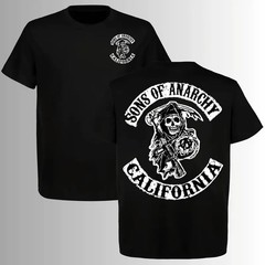 Sons Of Anarchy Grim Reaper T-Shirt, 2 Sides, California Biker Club Graphic Tee