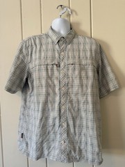 Simms Fishing Products Men’s L Blue Gray Plaid Button Up Shirt