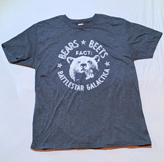 Gildan Softstyle Men’s XL Gray Bears Beets Battlestar Galactica Graphic Tee