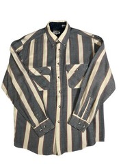 Current Editions Men’s 100% Acrylic Red/White/Blue Striped Button Down Shirt