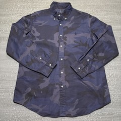 Polo Ralph Lauren Shirt Classic Fit Camouflage Mens Large Blue Button Down Pony