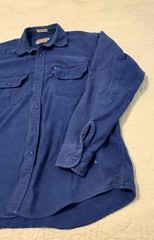 Woolrich Chamois Men’s XL Outdoor Wear Expedition Blue Cloth Button Shirt *READ