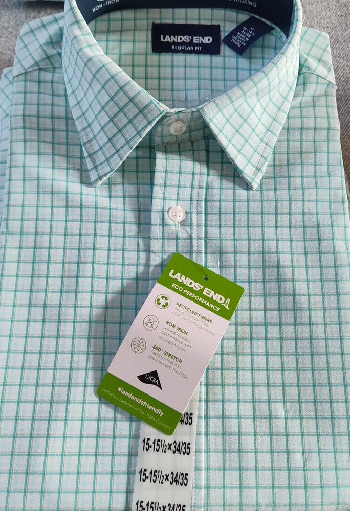 LAND’S END Men’s Performance Dress Shirt M