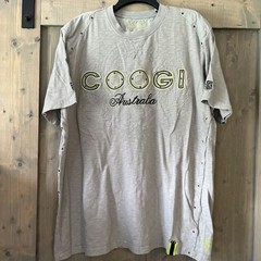 Vintage Y2K Coogi Australia Authentic TShirt Men Gray Embroidered Logo Size 3XL