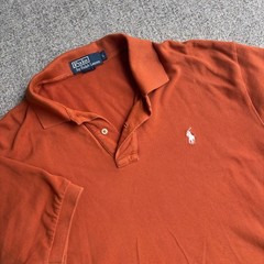 Texas Longhorns Polo Ralph Lauren Polo Mens L Burnt Orange White Pony Pique S/S