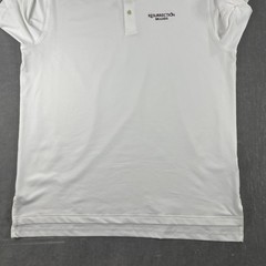 Peter Millar Mens L White Polo Shirt Summer Comfort Resurrection Brands Logo
