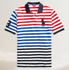 POLO RALPH LAUREN MEN’S CLASSIC FIT STRIPED MESH COTTON POLO SHIRT w BIG PONY