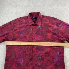 Maceoo Button Down Shirt Mens XL Red Luxor Camo Jacquard Italian Fabric LUXOR-12