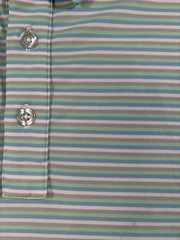 Straight Down Polo Shirt Mens Medium Stripe Edgewood Country Club Golf Stretch