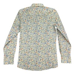 Bar III Mens Slim Fit Stretch Water Floral Dress Shirt White Apricot S 14-14.5