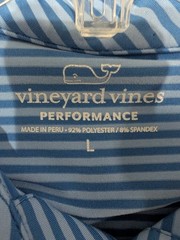 Vineyard Vines Dallas Cowboys Polo Shirt Mens L Blue Striped NFL Performance L