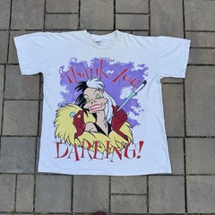 Vintage 90s 101 Dalmatians Cruella De Vil Disney Villains Tee Shirt Adult XXL