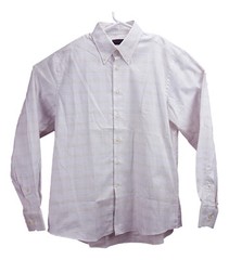 Giovanni Rosmini Italian Mens Formal Shirt Cotton Check Windowpane Size 43/17