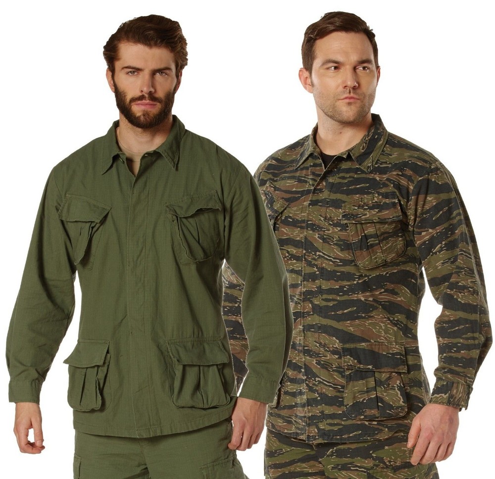 Vietnam Era Vintage Camo BDU Shirt – Rothco Rip-Stop Fatigue Shirt