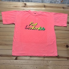 Vintage 1989 Fort Lauderdale Florida Neon Travel Tourist Souvenir Shirt Size XL