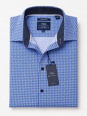 WRK Men’s Blue White Houndstooth Dress Shirt Regular Fit 4-Way Stretch 16.5 NWT