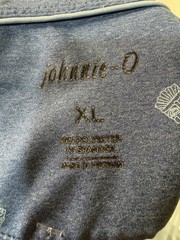 johnnie-O Prep-Formance Men’s All-Over Print Polo Shirt Blue XL Stretch SS
