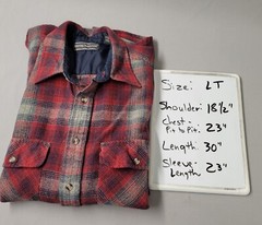 Vintage David Taylor Flannel 100% Acrylic Red Maroon Plaid Men LT Large Tall