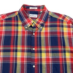 Gant Rugger Shirt Mens XL Multicolor Handloom Madras Plaid Long Sleeve Button Up