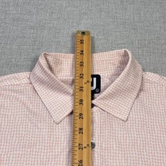 FootJoy Polo Shirt Mens Large Pink Geometric Polyester Spandex Golf Performance