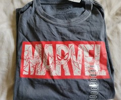 Marvel Spider-Man Graphic Logo Gray Crew Neck Short Sleeve T-Shirt Men’s M