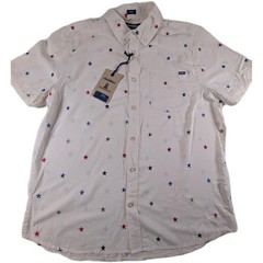 Chubbies Mens Medium The All Stars No Stripes Resort Weave Friday ButtonUp Shirt