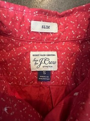 J.Crew Slim Fit Button Up Shirt Small Red Secret Wash Shirting