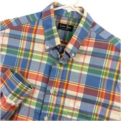 Gitman Bros Shirt Mens Large Madras Plaid OCBD Oxford Button Down Ivy Trad USA